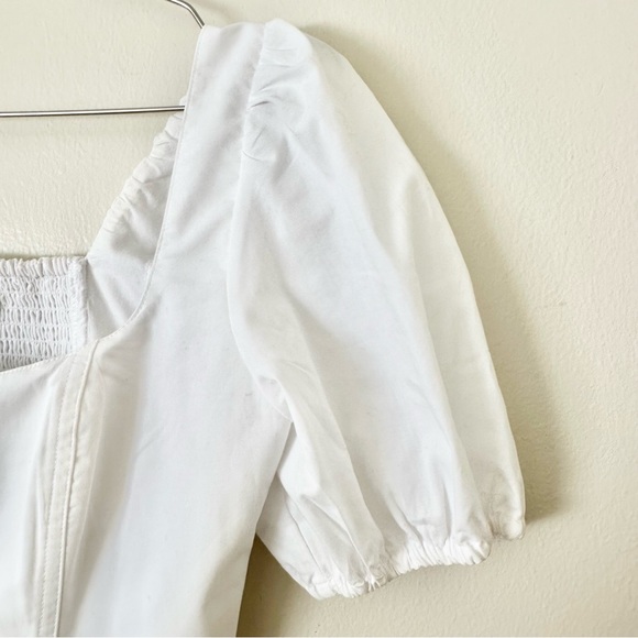 | abercrombie & fitch • puff sleeve corset squareneck top • small | - Picture 7 of 9